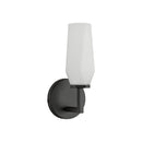 One Light Wall Vanity<br /><span style="color:#4AB0CE;">Entrega: 4-10 dias en USA</span><br /><span style="color:#4AB0CE;font-size:60%;">PREGUNTE POR ENTREGA EN PANAMA</span><br />Collection: Krysta<br />Finish: Matte Black/Opal Glass