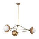 Three Light Chandelier<br /><span style="color:#4AB0CE;">Entrega: 4-10 dias en USA</span><br /><span style="color:#4AB0CE;font-size:60%;">PREGUNTE POR ENTREGA EN PANAMA</span><br />Collection: Perth<br />Finish: Brushed Gold/Opal Glass