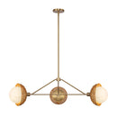 Three Light Chandelier<br /><span style="color:#4AB0CE;">Entrega: 4-10 dias en USA</span><br /><span style="color:#4AB0CE;font-size:60%;">PREGUNTE POR ENTREGA EN PANAMA</span><br />Collection: Perth<br />Finish: Brushed Gold/Opal Glass