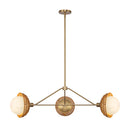 Three Light Chandelier<br /><span style="color:#4AB0CE;">Entrega: 4-10 dias en USA</span><br /><span style="color:#4AB0CE;font-size:60%;">PREGUNTE POR ENTREGA EN PANAMA</span><br />Collection: Perth<br />Finish: Brushed Gold/Opal Glass