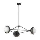 Three Light Chandelier<br /><span style="color:#4AB0CE;">Entrega: 4-10 dias en USA</span><br /><span style="color:#4AB0CE;font-size:60%;">PREGUNTE POR ENTREGA EN PANAMA</span><br />Collection: Perth<br />Finish: Matte Black/Opal Glass