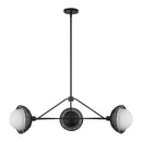 Three Light Chandelier<br /><span style="color:#4AB0CE;">Entrega: 4-10 dias en USA</span><br /><span style="color:#4AB0CE;font-size:60%;">PREGUNTE POR ENTREGA EN PANAMA</span><br />Collection: Perth<br />Finish: Matte Black/Opal Glass