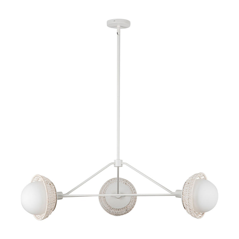 Three Light Chandelier<br /><span style="color:#4AB0CE;">Entrega: 4-10 dias en USA</span><br /><span style="color:#4AB0CE;font-size:60%;">PREGUNTE POR ENTREGA EN PANAMA</span><br />Collection: Perth<br />Finish: White/Opal Glass