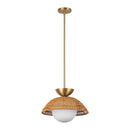 One Light Pendant<br /><span style="color:#4AB0CE;">Entrega: 2-3 semanas en USA</span><br /><span style="color:#4AB0CE;font-size:60%;">PREGUNTE POR ENTREGA EN PANAMA</span><br />Collection: Perth<br />Finish: Brushed Gold/Opal Glass