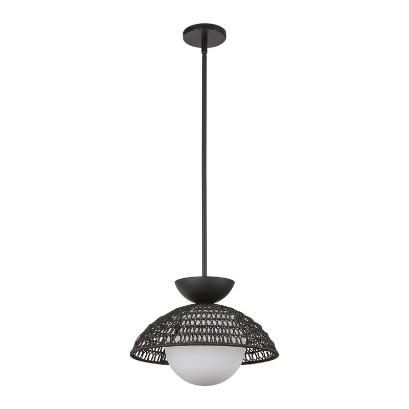 One Light Pendant<br /><span style="color:#4AB0CE;">Entrega: 4-10 dias en USA</span><br /><span style="color:#4AB0CE;font-size:60%;">PREGUNTE POR ENTREGA EN PANAMA</span><br />Collection: Perth<br />Finish: Matte Black/Opal Glass