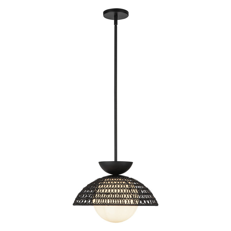 One Light Pendant<br /><span style="color:#4AB0CE;">Entrega: 4-10 dias en USA</span><br /><span style="color:#4AB0CE;font-size:60%;">PREGUNTE POR ENTREGA EN PANAMA</span><br />Collection: Perth<br />Finish: Matte Black/Opal Glass