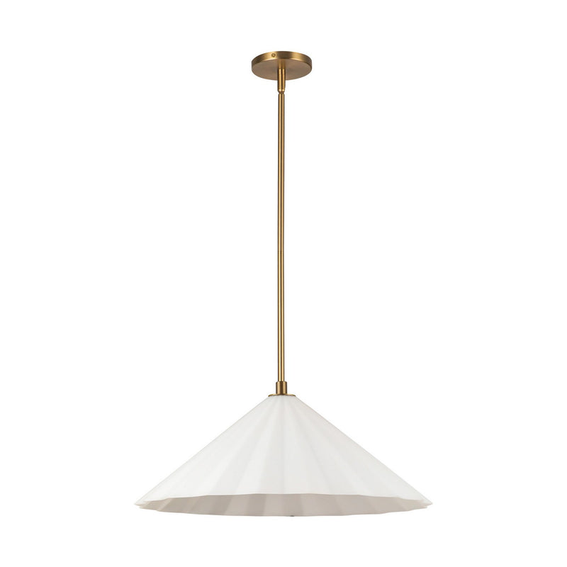 One Light Pendant<br /><span style="color:#4AB0CE;">Entrega: 4-10 dias en USA</span><br /><span style="color:#4AB0CE;font-size:60%;">PREGUNTE POR ENTREGA EN PANAMA</span><br />Collection: Serena<br />Finish: Aged Gold/Opal Glass