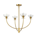 Four Light Chandelier<br /><span style="color:#4AB0CE;">Entrega: 4-10 dias en USA</span><br /><span style="color:#4AB0CE;font-size:60%;">PREGUNTE POR ENTREGA EN PANAMA</span><br />Collection: Sylvia<br />Finish: Brushed Gold/Clear Glass