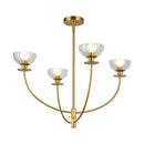 Four Light Chandelier<br /><span style="color:#4AB0CE;">Entrega: 4-10 dias en USA</span><br /><span style="color:#4AB0CE;font-size:60%;">PREGUNTE POR ENTREGA EN PANAMA</span><br />Collection: Sylvia<br />Finish: Brushed Gold/Clear Glass