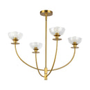 Four Light Chandelier<br /><span style="color:#4AB0CE;">Entrega: 4-10 dias en USA</span><br /><span style="color:#4AB0CE;font-size:60%;">PREGUNTE POR ENTREGA EN PANAMA</span><br />Collection: Sylvia<br />Finish: Brushed Gold/Clear Glass