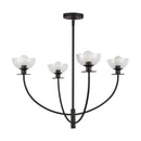 Four Light Chandelier<br /><span style="color:#4AB0CE;">Entrega: 4-10 dias en USA</span><br /><span style="color:#4AB0CE;font-size:60%;">PREGUNTE POR ENTREGA EN PANAMA</span><br />Collection: Sylvia<br />Finish: Matte Black/Clear Glass