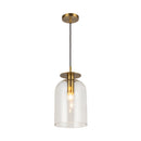 One Light Pendant<br /><span style="color:#4AB0CE;">Entrega: 4-10 dias en USA</span><br /><span style="color:#4AB0CE;font-size:60%;">PREGUNTE POR ENTREGA EN PANAMA</span><br />Collection: Sylvia<br />Finish: Brushed Gold/Clear Glass