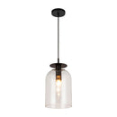 One Light Pendant<br /><span style="color:#4AB0CE;">Entrega: 4-10 dias en USA</span><br /><span style="color:#4AB0CE;font-size:60%;">PREGUNTE POR ENTREGA EN PANAMA</span><br />Collection: Sylvia<br />Finish: Matte Black/Clear Glass