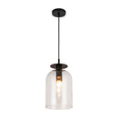 One Light Pendant<br /><span style="color:#4AB0CE;">Entrega: 4-10 dias en USA</span><br /><span style="color:#4AB0CE;font-size:60%;">PREGUNTE POR ENTREGA EN PANAMA</span><br />Collection: Sylvia<br />Finish: Matte Black/Clear Glass