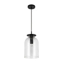 One Light Pendant<br /><span style="color:#4AB0CE;">Entrega: 4-10 dias en USA</span><br /><span style="color:#4AB0CE;font-size:60%;">PREGUNTE POR ENTREGA EN PANAMA</span><br />Collection: Sylvia<br />Finish: Matte Black/Clear Glass