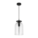 One Light Pendant<br /><span style="color:#4AB0CE;">Entrega: 4-10 dias en USA</span><br /><span style="color:#4AB0CE;font-size:60%;">PREGUNTE POR ENTREGA EN PANAMA</span><br />Collection: Sylvia<br />Finish: Matte Black/Clear Glass
