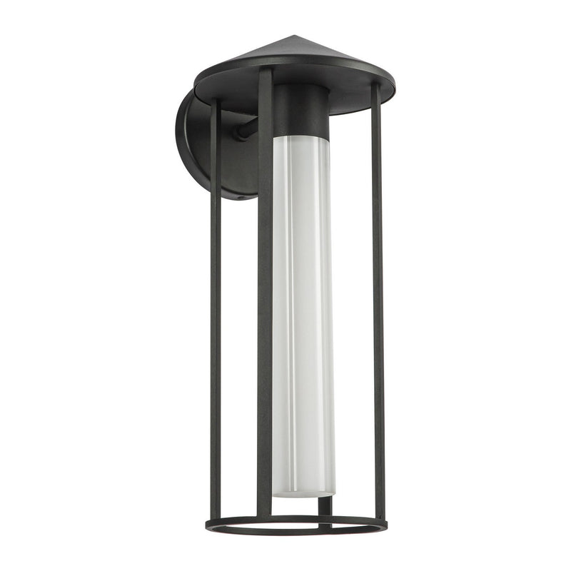 One Light Exterior Wall Mount<br /><span style="color:#4AB0CE;">Entrega: 4-10 dias en USA</span><br /><span style="color:#4AB0CE;font-size:60%;">PREGUNTE POR ENTREGA EN PANAMA</span><br />Collection: Tenko<br />Finish: Black/Glossy Opal Glass