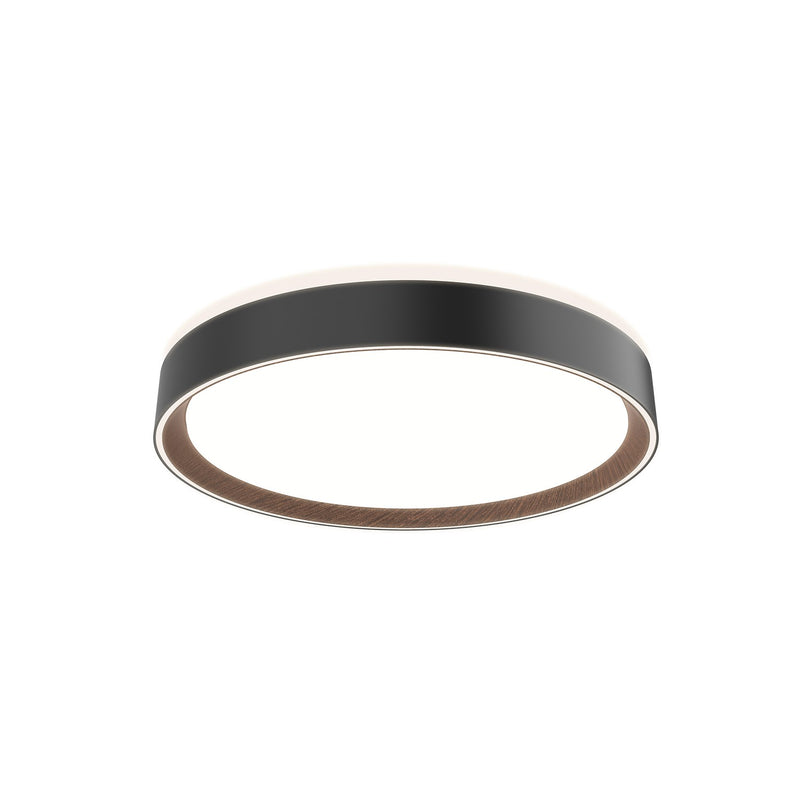 Kuzco Lighting - FM43916-BK/WT-5CCT - LED Flush Mount - Essex - Black/Walnut