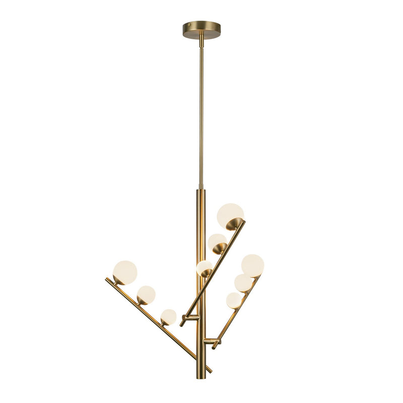 LED Chandelier<br /><span style="color:#4AB0CE;">Entrega: 4-10 dias en USA</span><br /><span style="color:#4AB0CE;font-size:60%;">PREGUNTE POR ENTREGA EN PANAMA</span><br />Collection: Cypress<br />Finish: Brushed Gold/Opal Glass