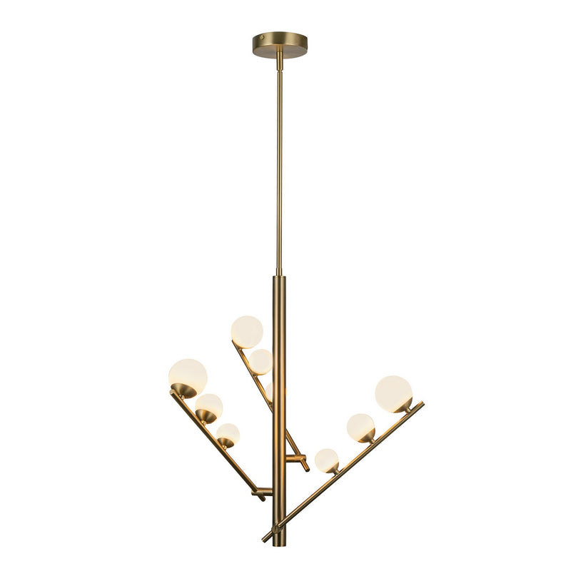 LED Chandelier<br /><span style="color:#4AB0CE;">Entrega: 4-10 dias en USA</span><br /><span style="color:#4AB0CE;font-size:60%;">PREGUNTE POR ENTREGA EN PANAMA</span><br />Collection: Cypress<br />Finish: Brushed Gold/Opal Glass