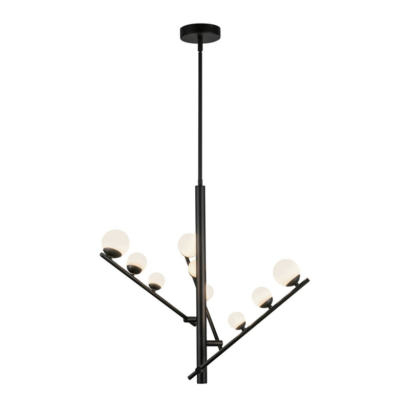 LED Chandelier<br /><span style="color:#4AB0CE;">Entrega: 4-10 dias en USA</span><br /><span style="color:#4AB0CE;font-size:60%;">PREGUNTE POR ENTREGA EN PANAMA</span><br />Collection: Cypress<br />Finish: Black/Opal Glass