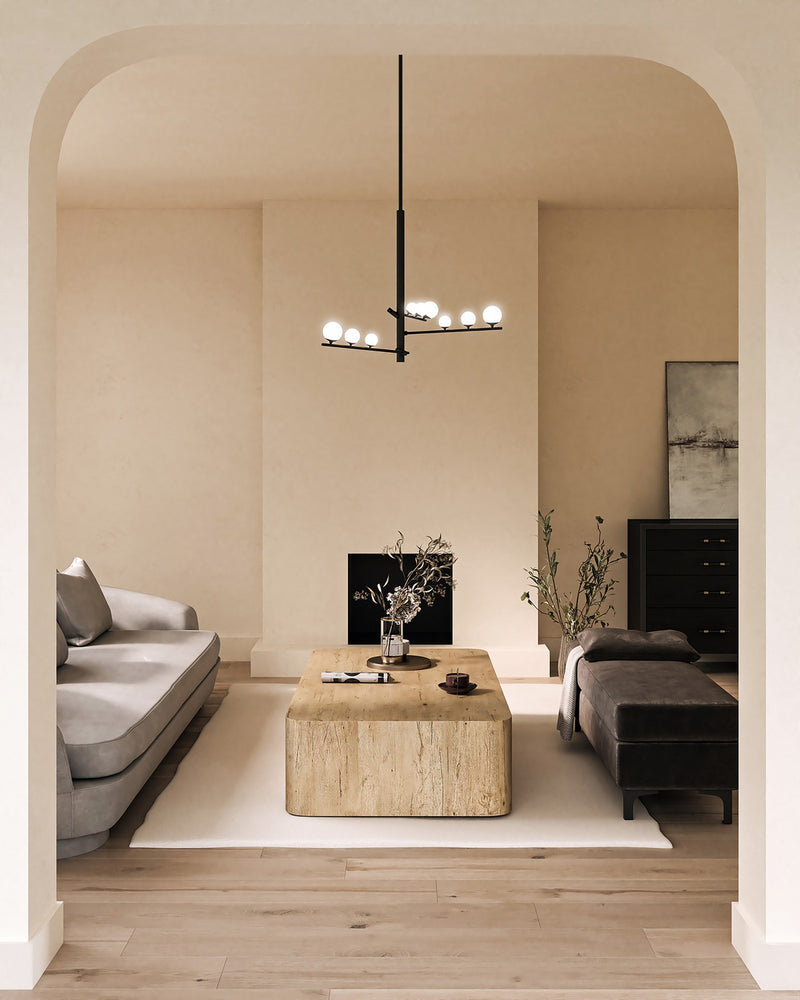 LED Chandelier<br /><span style="color:#4AB0CE;">Entrega: 4-10 dias en USA</span><br /><span style="color:#4AB0CE;font-size:60%;">PREGUNTE POR ENTREGA EN PANAMA</span><br />Collection: Cypress<br />Finish: Black/Opal Glass