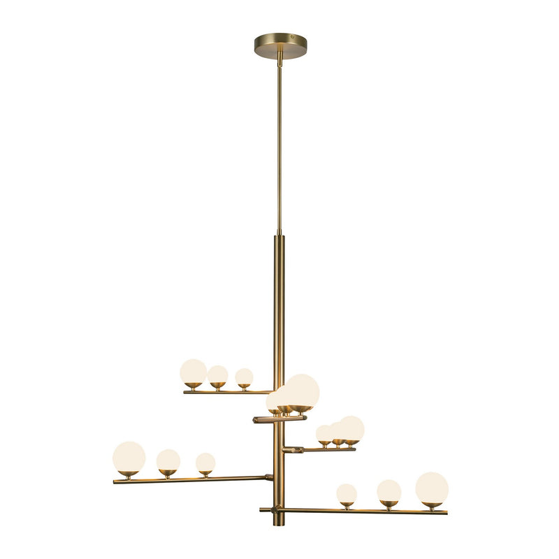 LED Chandelier<br /><span style="color:#4AB0CE;">Entrega: 4-10 dias en USA</span><br /><span style="color:#4AB0CE;font-size:60%;">PREGUNTE POR ENTREGA EN PANAMA</span><br />Collection: Cypress<br />Finish: Brushed Gold/Opal Glass