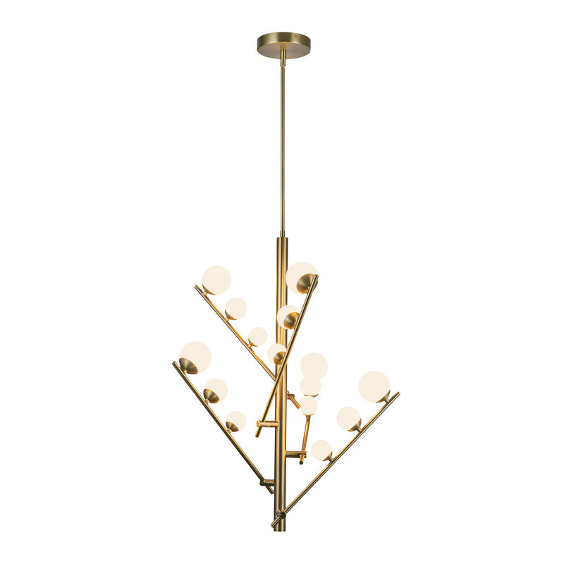 LED Chandelier<br /><span style="color:#4AB0CE;">Entrega: 4-10 dias en USA</span><br /><span style="color:#4AB0CE;font-size:60%;">PREGUNTE POR ENTREGA EN PANAMA</span><br />Collection: Cypress<br />Finish: Brushed Gold/Opal Glass