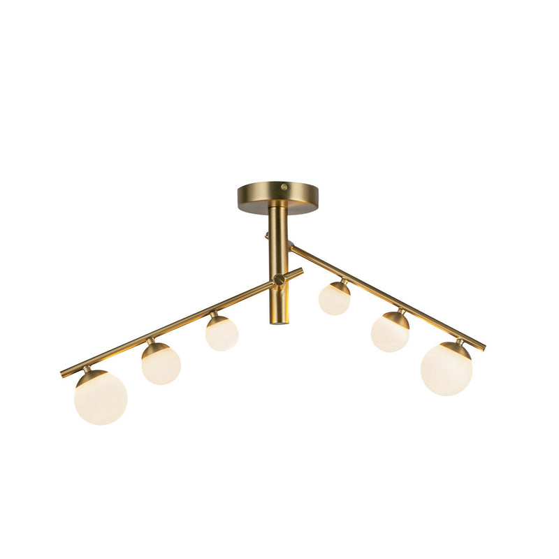 LED Semi-Flush Mount<br /><span style="color:#4AB0CE;">Entrega: 4-10 dias en USA</span><br /><span style="color:#4AB0CE;font-size:60%;">PREGUNTE POR ENTREGA EN PANAMA</span><br />Collection: Cypress<br />Finish: Brushed Gold/Opal Glass