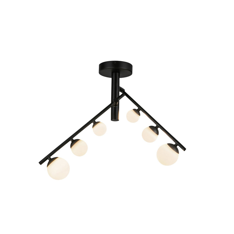 LED Semi-Flush Mount<br /><span style="color:#4AB0CE;">Entrega: 4-10 dias en USA</span><br /><span style="color:#4AB0CE;font-size:60%;">PREGUNTE POR ENTREGA EN PANAMA</span><br />Collection: Cypress<br />Finish: Black/Opal Glass