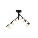 LED Semi-Flush Mount<br /><span style="color:#4AB0CE;">Entrega: 4-10 dias en USA</span><br /><span style="color:#4AB0CE;font-size:60%;">PREGUNTE POR ENTREGA EN PANAMA</span><br />Collection: Cypress<br />Finish: Black/Opal Glass