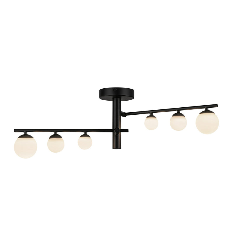 LED Semi-Flush Mount<br /><span style="color:#4AB0CE;">Entrega: 4-10 dias en USA</span><br /><span style="color:#4AB0CE;font-size:60%;">PREGUNTE POR ENTREGA EN PANAMA</span><br />Collection: Cypress<br />Finish: Black/Opal Glass