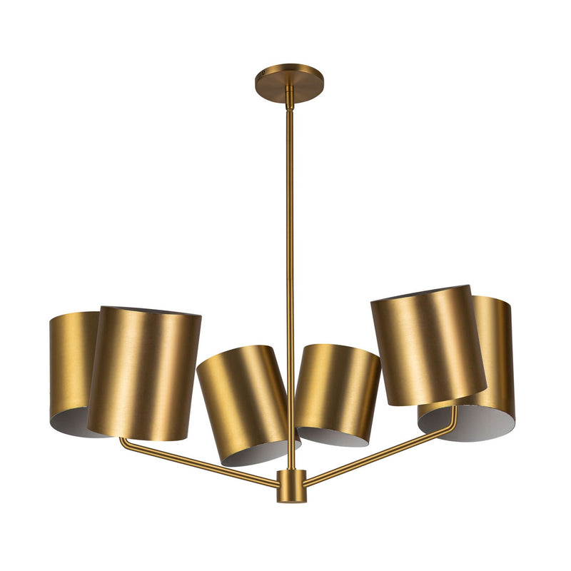 Six Light Chandelier<br /><span style="color:#4AB0CE;">Entrega: 4-10 dias en USA</span><br /><span style="color:#4AB0CE;font-size:60%;">PREGUNTE POR ENTREGA EN PANAMA</span><br />Collection: Keiko<br />Finish: Brushed Gold