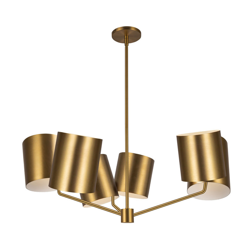 Six Light Chandelier<br /><span style="color:#4AB0CE;">Entrega: 4-10 dias en USA</span><br /><span style="color:#4AB0CE;font-size:60%;">PREGUNTE POR ENTREGA EN PANAMA</span><br />Collection: Keiko<br />Finish: Brushed Gold