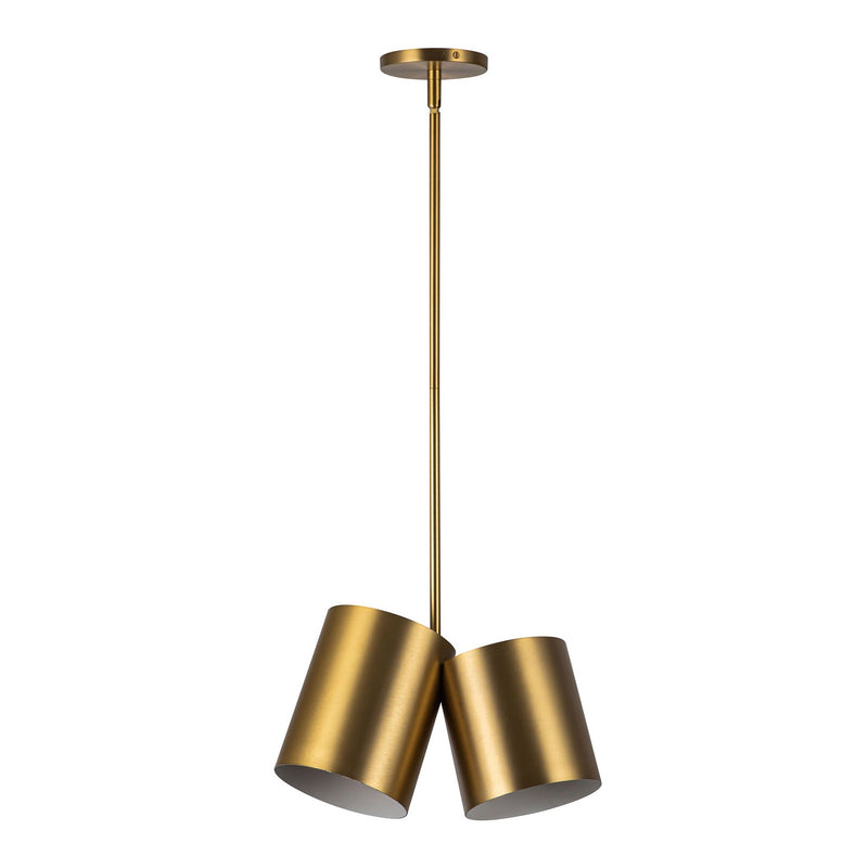 Two Light Pendant<br /><span style="color:#4AB0CE;">Entrega: 4-10 dias en USA</span><br /><span style="color:#4AB0CE;font-size:60%;">PREGUNTE POR ENTREGA EN PANAMA</span><br />Collection: Keiko<br />Finish: Brushed Gold