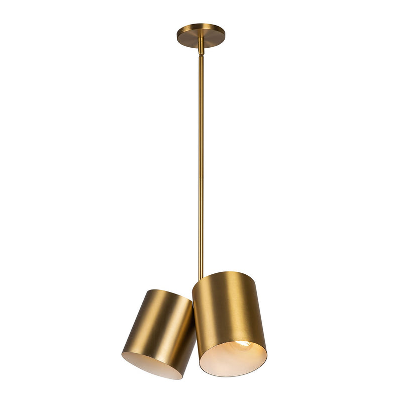 Two Light Pendant<br /><span style="color:#4AB0CE;">Entrega: 4-10 dias en USA</span><br /><span style="color:#4AB0CE;font-size:60%;">PREGUNTE POR ENTREGA EN PANAMA</span><br />Collection: Keiko<br />Finish: Brushed Gold
