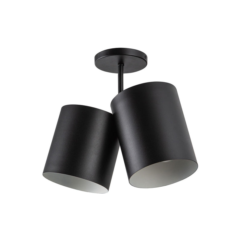 Two Light Semi-Flush Mount<br /><span style="color:#4AB0CE;">Entrega: 4-10 dias en USA</span><br /><span style="color:#4AB0CE;font-size:60%;">PREGUNTE POR ENTREGA EN PANAMA</span><br />Collection: Keiko<br />Finish: Black