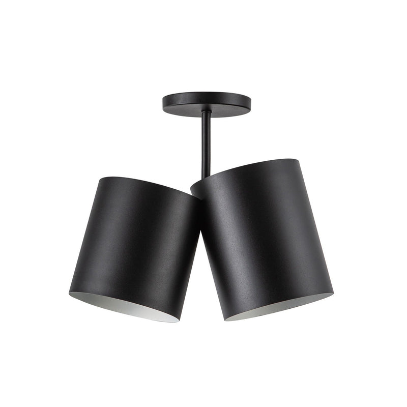 Two Light Semi-Flush Mount<br /><span style="color:#4AB0CE;">Entrega: 4-10 dias en USA</span><br /><span style="color:#4AB0CE;font-size:60%;">PREGUNTE POR ENTREGA EN PANAMA</span><br />Collection: Keiko<br />Finish: Black