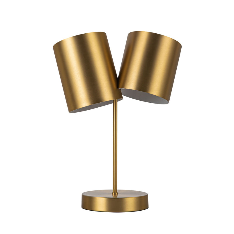 Two Light Table Lamp<br /><span style="color:#4AB0CE;">Entrega: 2-3 semanas en USA</span><br /><span style="color:#4AB0CE;font-size:60%;">PREGUNTE POR ENTREGA EN PANAMA</span><br />Collection: Keiko<br />Finish: Brushed Gold