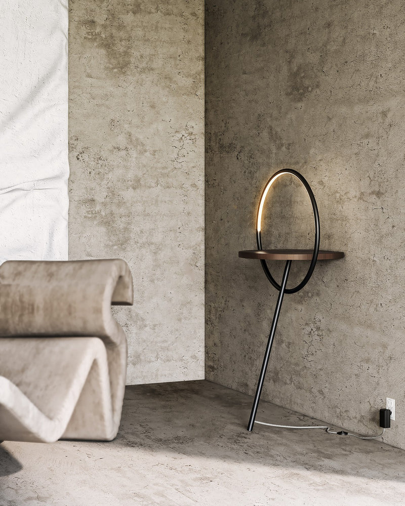 LED Floor Lamp<br /><span style="color:#4AB0CE;">Entrega: 4-10 dias en USA</span><br /><span style="color:#4AB0CE;font-size:60%;">PREGUNTE POR ENTREGA EN PANAMA</span><br />Collection: Maya<br />Finish: Black/Walnut