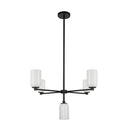 Five Light Chandelier<br /><span style="color:#4AB0CE;">Entrega: 4-10 dias en USA</span><br /><span style="color:#4AB0CE;font-size:60%;">PREGUNTE POR ENTREGA EN PANAMA</span><br />Collection: Nola<br />Finish: Black/Glossy Opal Glass