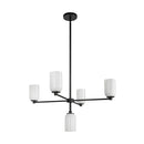 Five Light Chandelier<br /><span style="color:#4AB0CE;">Entrega: 4-10 dias en USA</span><br /><span style="color:#4AB0CE;font-size:60%;">PREGUNTE POR ENTREGA EN PANAMA</span><br />Collection: Nola<br />Finish: Black/Glossy Opal Glass