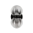 LED Exterior Wall Mount<br /><span style="color:#4AB0CE;">Entrega: 4-10 dias en USA</span><br /><span style="color:#4AB0CE;font-size:60%;">PREGUNTE POR ENTREGA EN PANAMA</span><br />Collection: Peri<br />Finish: Black/Clear Ribbed Glass