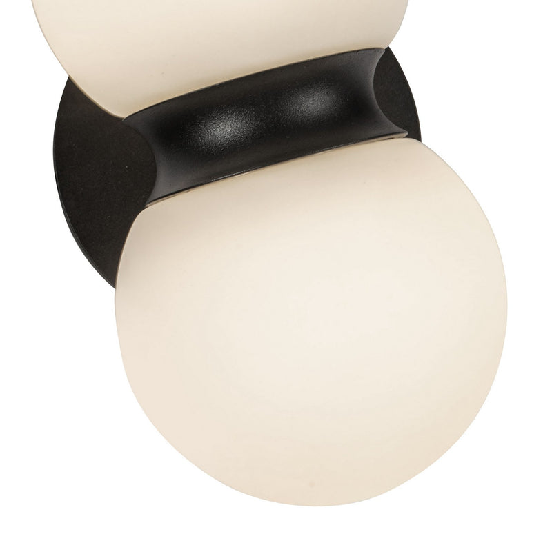 LED Exterior Wall Mount<br /><span style="color:#4AB0CE;">Entrega: 4-10 dias en USA</span><br /><span style="color:#4AB0CE;font-size:60%;">PREGUNTE POR ENTREGA EN PANAMA</span><br />Collection: Peri<br />Finish: Black/Opal Glass