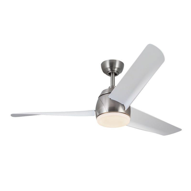 54"Ceiling Fan<br /><span style="color:#4AB0CE;">Entrega: 4-10 dias en USA</span><br /><span style="color:#4AB0CE;font-size:60%;">PREGUNTE POR ENTREGA EN PANAMA</span><br />Collection: Thalia<br />Finish: Brushed Nickel/Matte White