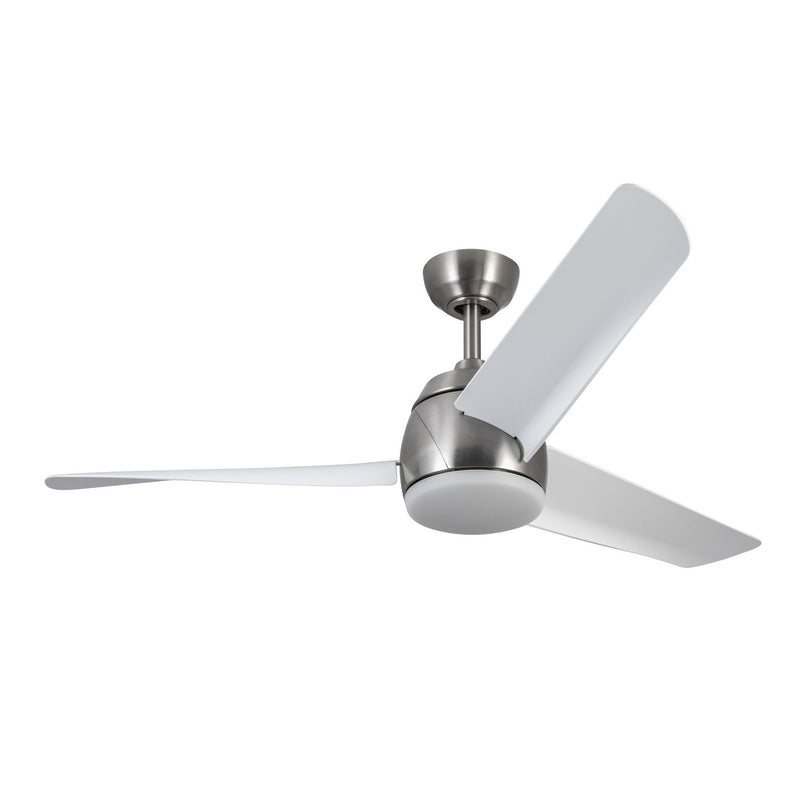 54"Ceiling Fan<br /><span style="color:#4AB0CE;">Entrega: 4-10 dias en USA</span><br /><span style="color:#4AB0CE;font-size:60%;">PREGUNTE POR ENTREGA EN PANAMA</span><br />Collection: Thalia<br />Finish: Brushed Nickel/Matte White