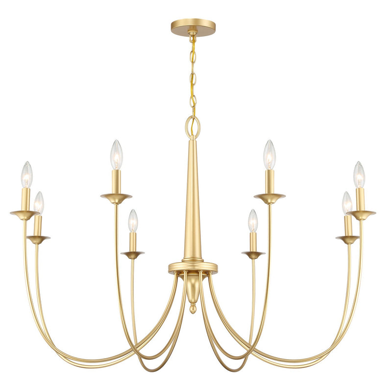 Eight Light Chandelier<br /><span style="color:#4AB0CE;">Entrega: 4-10 dias en USA</span><br /><span style="color:#4AB0CE;font-size:60%;">PREGUNTE POR ENTREGA EN PANAMA</span><br />Collection: Stonecrest<br />Finish: French Gold