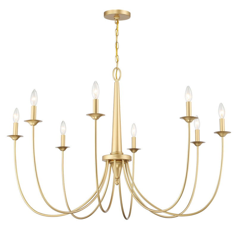 Eight Light Chandelier<br /><span style="color:#4AB0CE;">Entrega: 4-10 dias en USA</span><br /><span style="color:#4AB0CE;font-size:60%;">PREGUNTE POR ENTREGA EN PANAMA</span><br />Collection: Stonecrest<br />Finish: French Gold