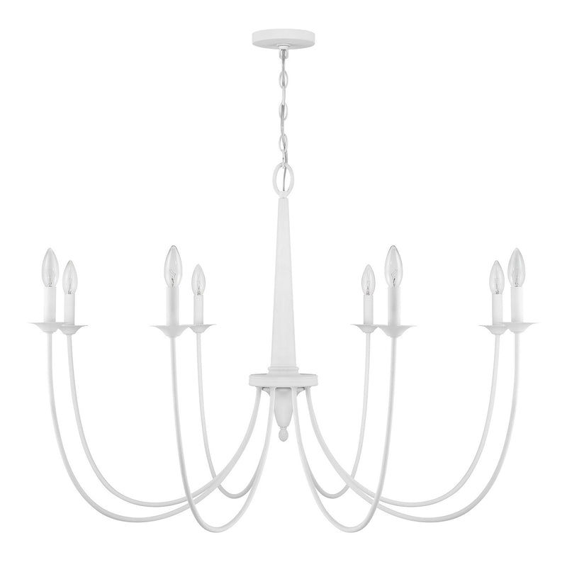 Eight Light Chandelier<br /><span style="color:#4AB0CE;">Entrega: 4-10 dias en USA</span><br /><span style="color:#4AB0CE;font-size:60%;">PREGUNTE POR ENTREGA EN PANAMA</span><br />Collection: Stonecrest<br />Finish: Bisque White