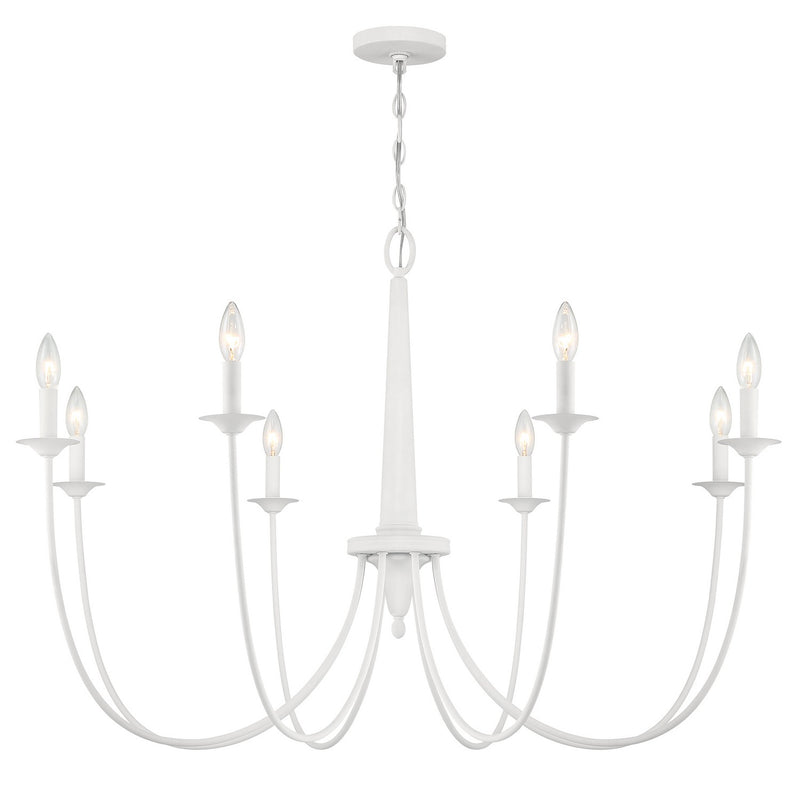 Eight Light Chandelier<br /><span style="color:#4AB0CE;">Entrega: 4-10 dias en USA</span><br /><span style="color:#4AB0CE;font-size:60%;">PREGUNTE POR ENTREGA EN PANAMA</span><br />Collection: Stonecrest<br />Finish: Bisque White